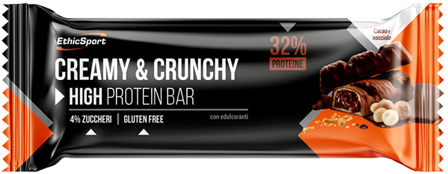 CREAMY&CRUNCHY BARRETTA PROTEICA CACAO/NOCCIOLA 30 G - farmasconti.eu
