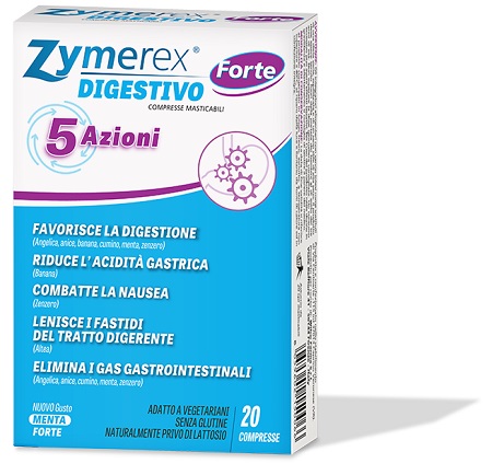ZYMEREX DIGESTIVO FORTE 5 AZIONI 20 COMPRESSE MASTICABILI - farmasconti.eu