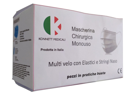 MASCHERINA CHIRURGICA MK 00F TIPO IIR 3 STRATI SMS 50 PEZZI - farmasconti.eu