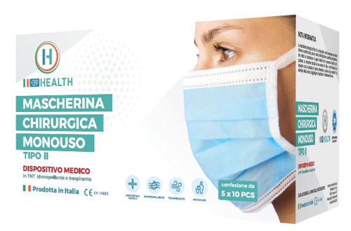 MASCHERINA CHIRURGICA MONOUSO TIPO II 50 PEZZI - farmasconti.eu