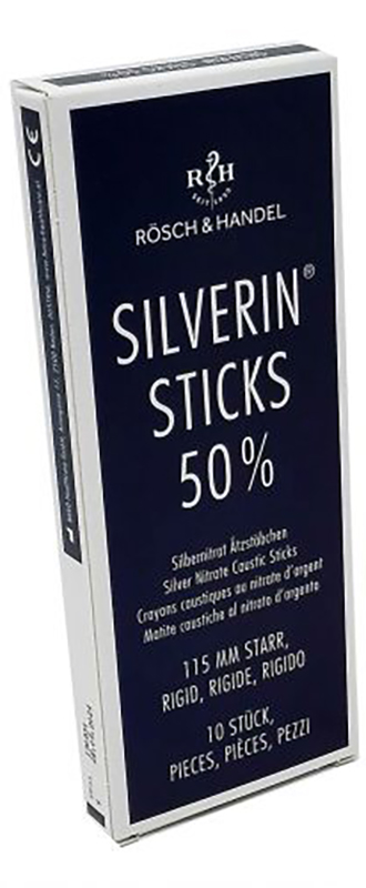MATITA CAUSTICA SILVERIN NITRATO D'ARGENTO 50% RIGIDA LUNGHEZZA 115 MM 10 PEZZI - farmasconti.eu