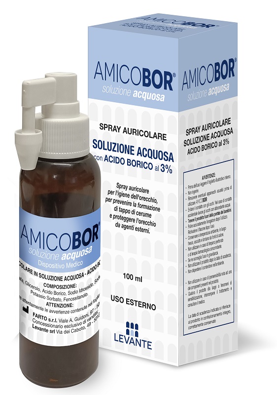 SOLUZIONE ACQUOSA PER IRRIGAZIONE DELL'ORECCHIO AMICOBOR 100 ML - farmasconti.eu