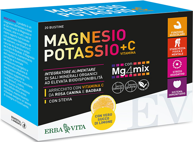 MAGNESIO POTASSIO +C VITAMINA GUSTO LIMONE 20 BUSTINE DA 3,8 G - farmasconti.eu