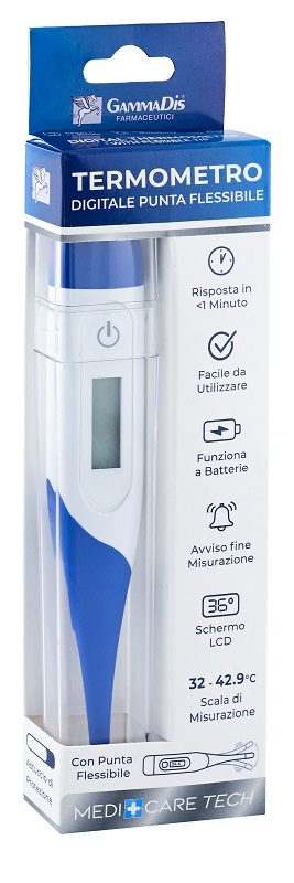 TERMOMETRO DIGITALE PUNTA FLESSIBILE CON CUSTODIA PROTETTIVA MEDICARE - farmasconti.eu