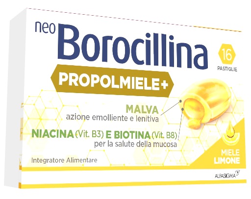 NEOBOROCILLINA PROPOLMIELE+ MIELE/LIMONE 16 PASTIGLIE - farmasconti.eu