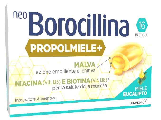 NEOBOROCILLINA PROPOLMIELE+ MIELE/EUCALIPTO 16 PASTIGLIE - farmasconti.eu