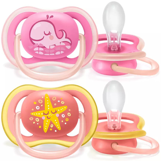 AVENT ULTRA AIR SUCCHIETTO BALENA/STELLA FEMMINA 6-18 MESI 2 PEZZI - farmasconti.eu