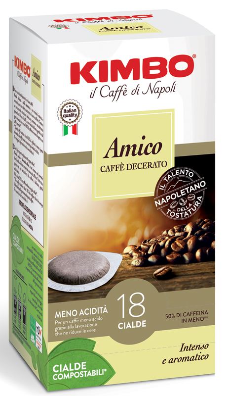 KIMBO AMICO CAFFE' TORREFATTO E DECERATO 18 CIALDE 7 G - farmasconti.eu