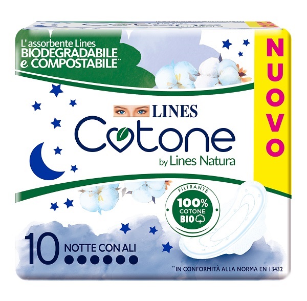 LINES COTONE BIO ULTRA NOTTE 10 PEZZI - farmasconti.eu
