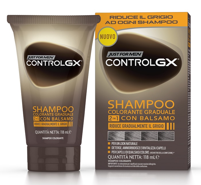 JUST FOR MEN CONTROL GX SHAMPOO COLORANTE GRADUALE 2 IN 1 CON BALSAMO 150 ML - farmasconti.eu