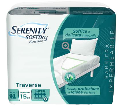 SERENITY TRAVERSA SD SENSITIVE SUPER 60X90 CM 15 PEZZI - farmasconti.eu