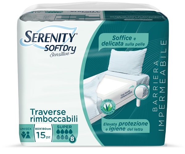 SERENITY TRAVERSA SD SENSIIVE SUPER 80X180 CM 15 PEZZI - farmasconti.eu