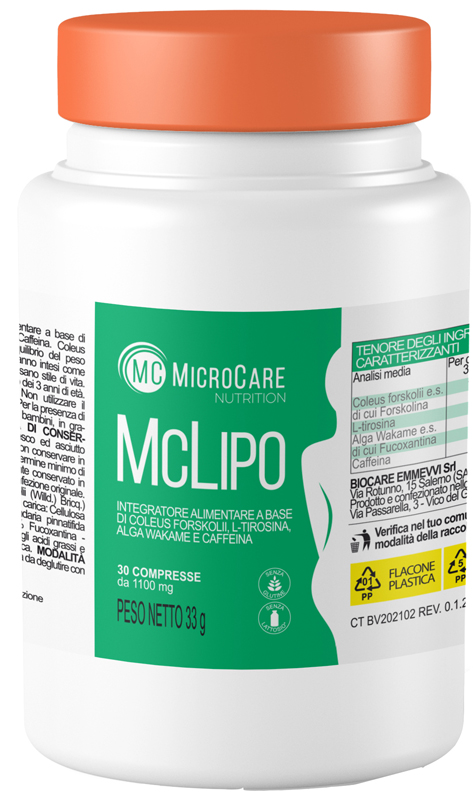 MICROCARE NUTRITION MC LIPO 30 COMPRESSE DA 1100 MG - farmasconti.eu