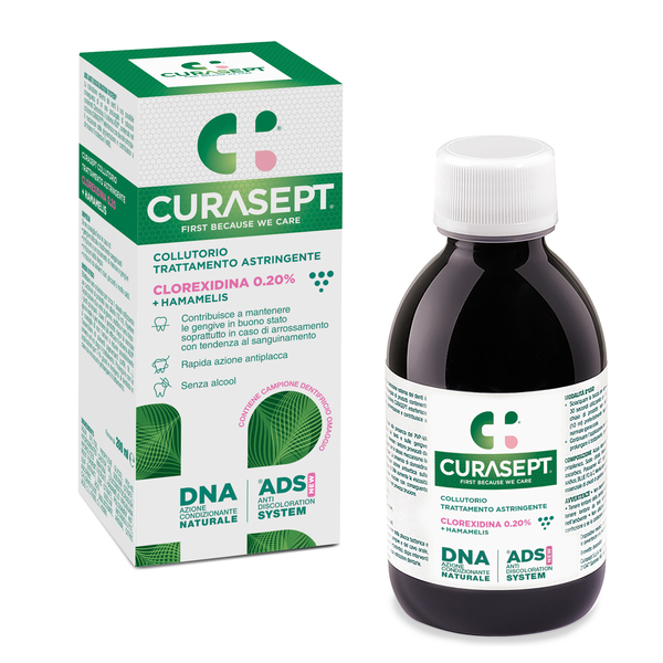 CURASEPT COLLUTORIO ADS DNA TRATTAMENTO ASTRINGENTE 200 ML + CAMPIONE OMAGGIO DENTIFRICIO ASTRINGENTE 6 ML - farmasconti.eu