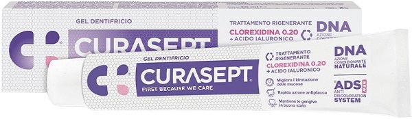 CURASEPT GEL DENTIFRICIO ADS DNA TRATTAMENTO RIGENERANTE 75 ML - farmasconti.eu