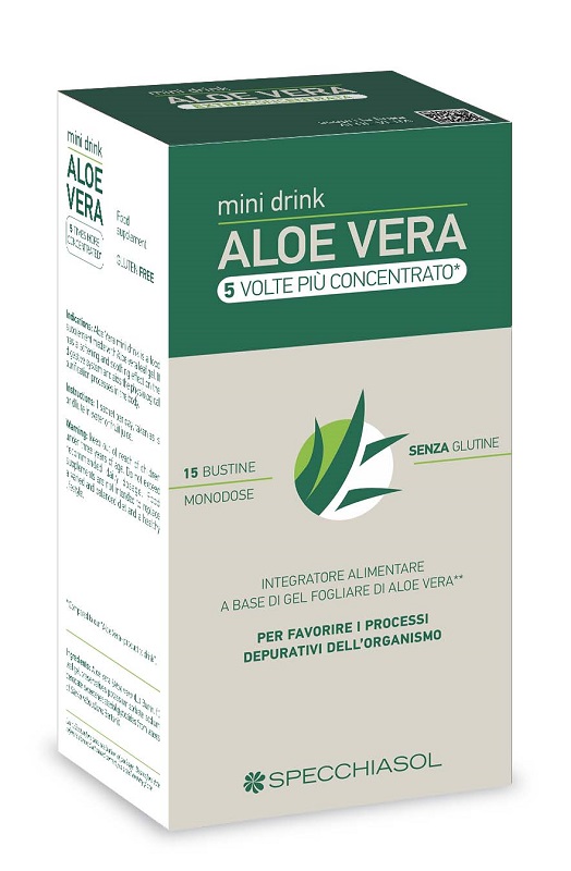 ALOE VERA MINI DRINK 5 VOLTE PIU' CONCENTRATO 15 BUSTINE DA 10 ML - farmasconti.eu