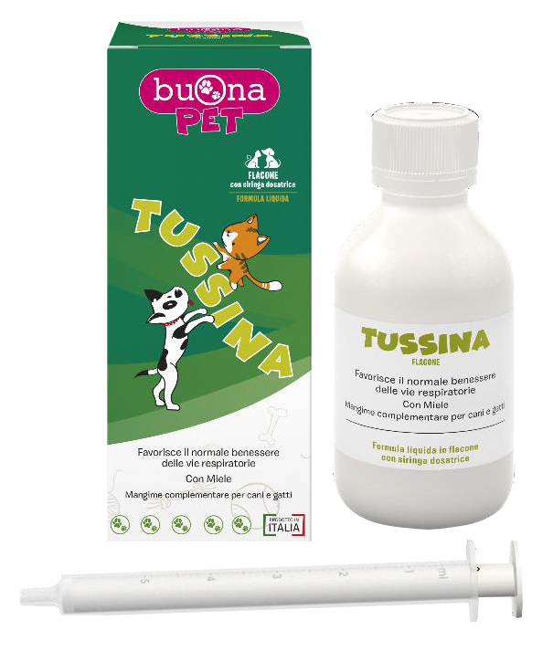 TUSSINA FLACONE CANI E GATTI CON SIRINGA DOSATRICE 100 G BUONAPET - farmasconti.eu