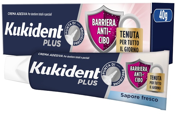 KUKIDENT PLUS BARRIERA ANTI-CIBO FRESCO CREMA ADESIVA DENTIERE 40 G - farmasconti.eu