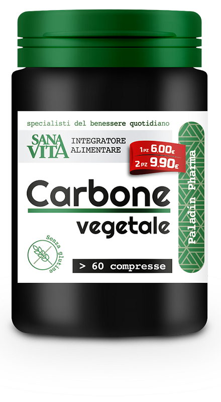 SANAVITA CARBONE VEGETALE 60 COMPRESSE - farmasconti.eu