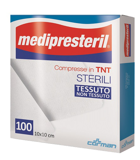 GARZA COMPRESSA MEDIPRESTERIL TNT 10X10CM 100 PEZZI - farmasconti.eu