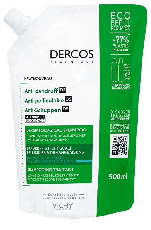 DERCOS ECO RICARICA SHAMPOO ANTI FORFORA 500 ML - farmasconti.eu