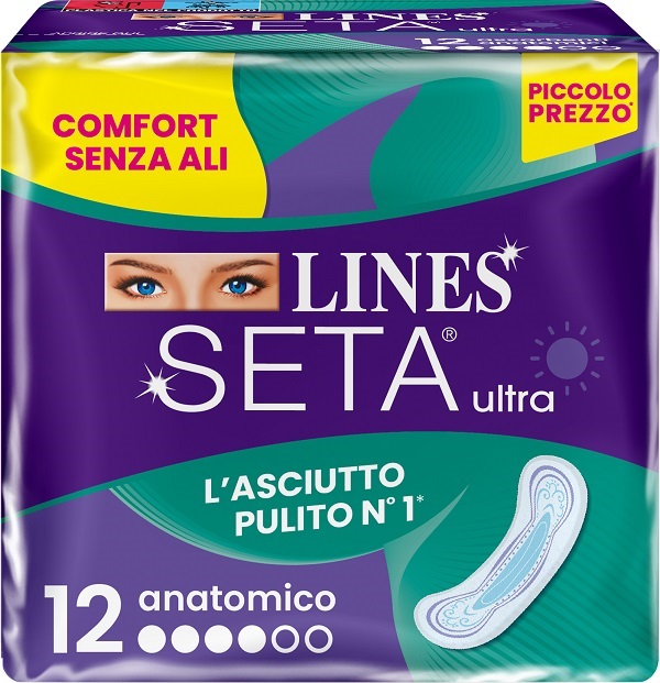 LINES SETA ULTRA ASSORBENTI ANATOMICO DWCT 12 PEZZI - farmasconti.eu