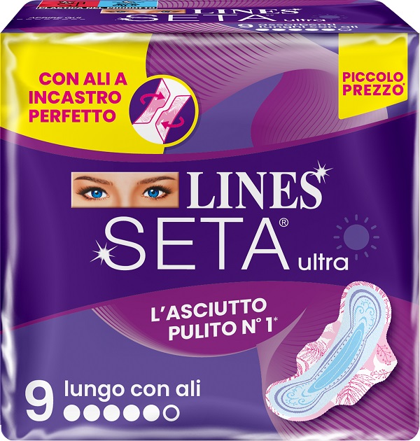 LINES SETA ULTRA ASSORBENTI LUNGO ALI DWCT 9 PEZZI - farmasconti.eu