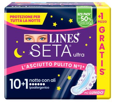 LINES SETA ULTRA ASSORBENTI NOTTE CP 10+1 PEZZI - farmasconti.eu