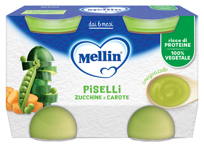 MELLIN OMOGENEIZZATO PISELLI E CAROTE 2 PEZZI DA 130 G - farmasconti.eu