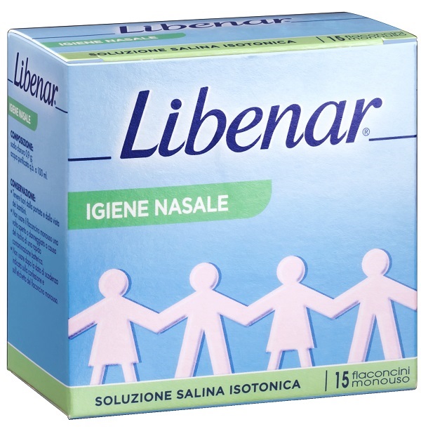 SOLUZIONE SALINA ISOTONICA 0,9% LIBENAR PER IGIENE NASALE 15 FLACONCINI MONOUSO X 5 ML - farmasconti.eu