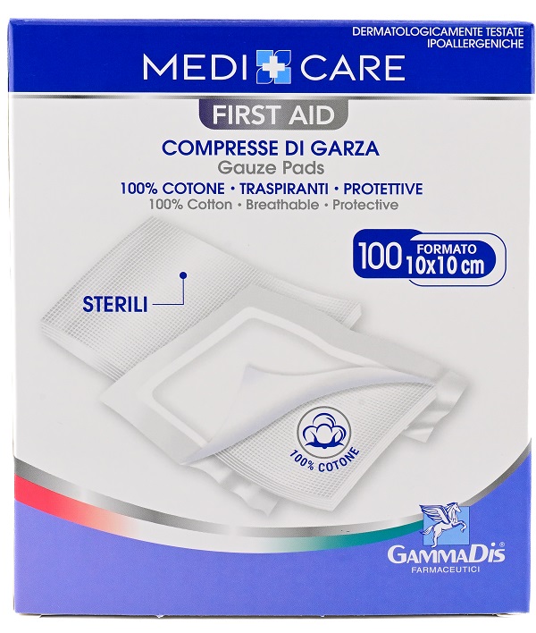GARZA MEDICARE COTONE 10X10 CM 100 PEZZI - farmasconti.eu
