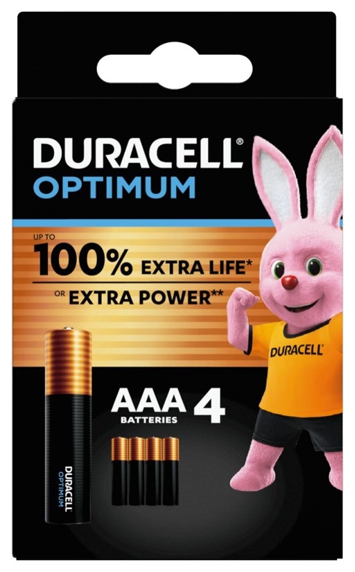 DURACELL OPTIMUM AAA B4 4 PILE BLISTER - farmasconti.eu
