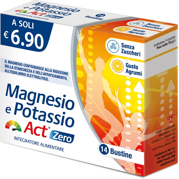 MAGNESIO E POTASSIO ACT ZERO 14 BUSTINE - farmasconti.eu
