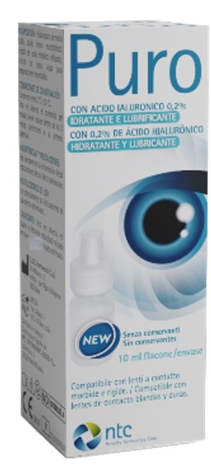 SOLUZIONE STERILE PER USO OFTALMICO PURO IDRATANTE E LUBRIFICANTE 0,2% ACIDO IALURONICO SENZA CONSERVANTI 10 ML - farmasconti.eu