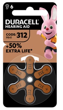 DURACELL EASY TAB 312 MARRONE BATTERIA PER APPARECCHIO ACUSTICO 6 PEZZI - farmasconti.eu