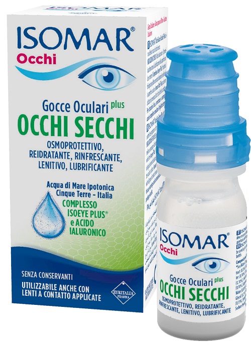ISOMAR OCCHI SECCHI PLUS GOCCE OCULARI ACIDO IALURONICO 0,20% 10 ML - farmasconti.eu